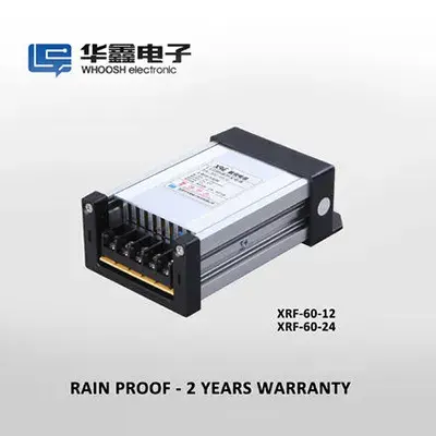 Aluminum Housing Rainproof LED Power Supply IP65 dc12V 5A 60W factory price