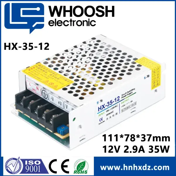 높은 안정성 35W 12V 24V LED 전원 공급 장치 SC, OV, OL 보호 고효율