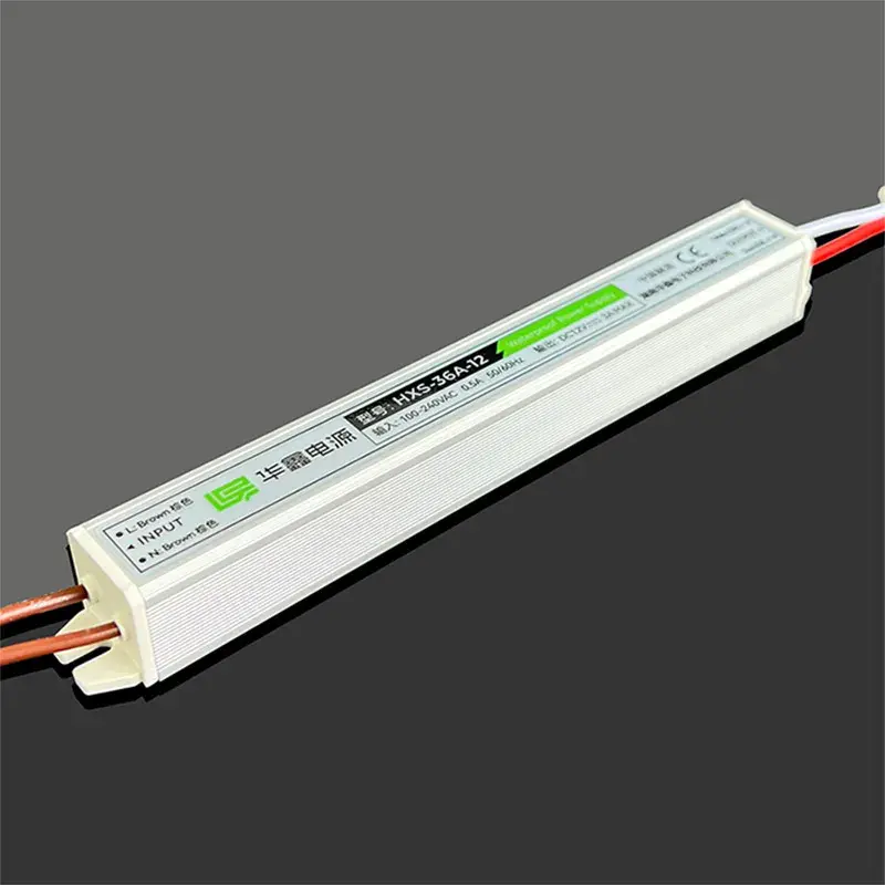 UltraSlim waterproof 36W 12V 24V LED Driver IP67  Integrated housing with silicone fully sealed